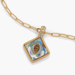 Kurt Geiger Gold Necklace with Blue Pendant
